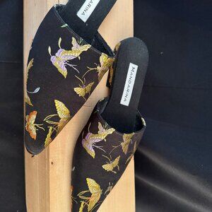 Malandarino women's embroidered silk slipper